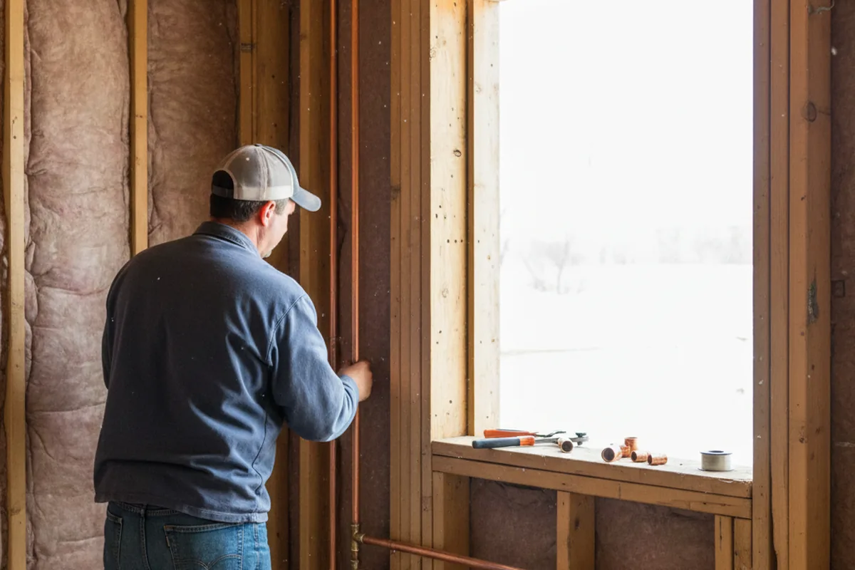 Licensed plumber running new copper supply lines in a Waco home